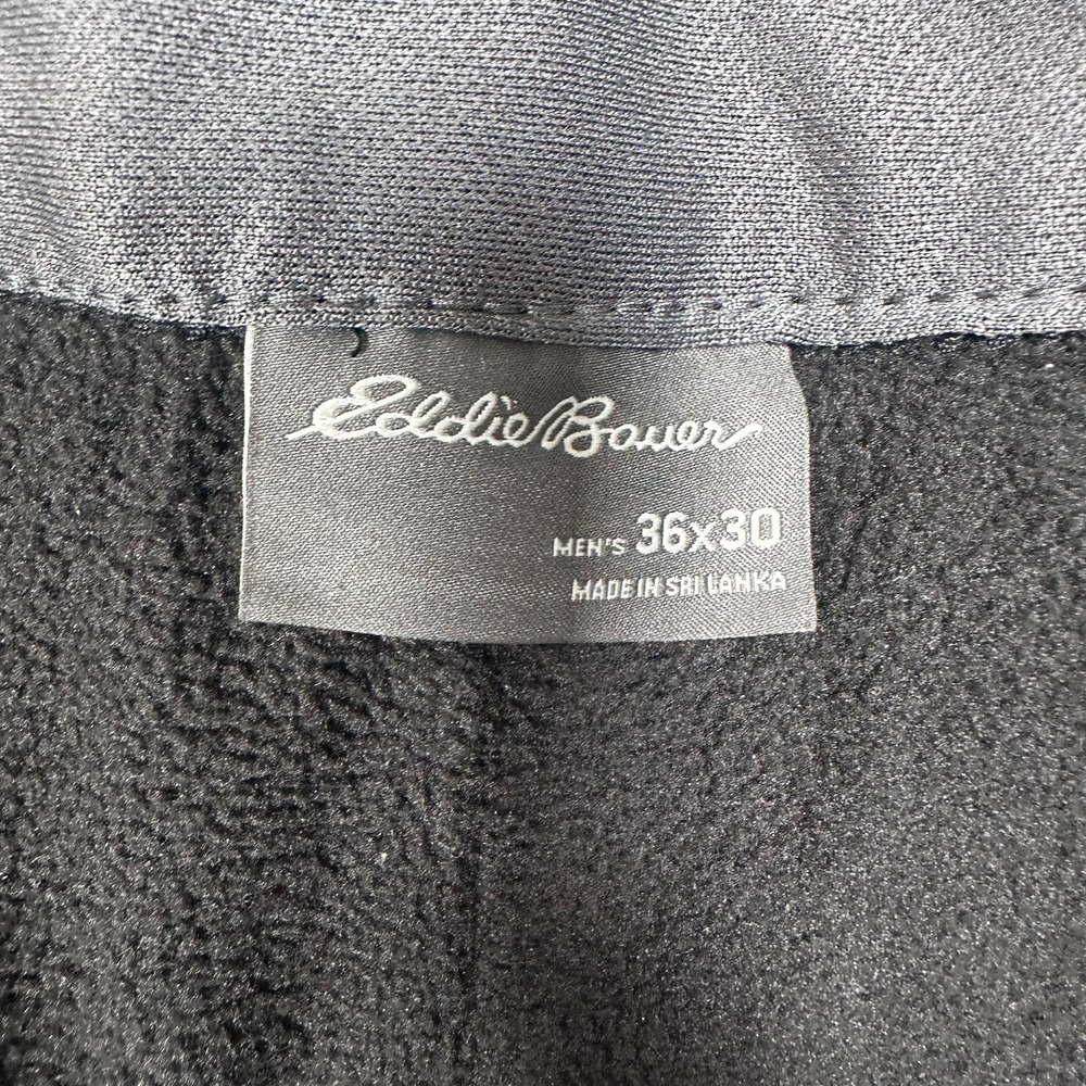Eddie Bauer Pants Mens 36x30 Black Fleece Lined Tech Cargo Stretch Outdoor (B) - Picture 7 of 8